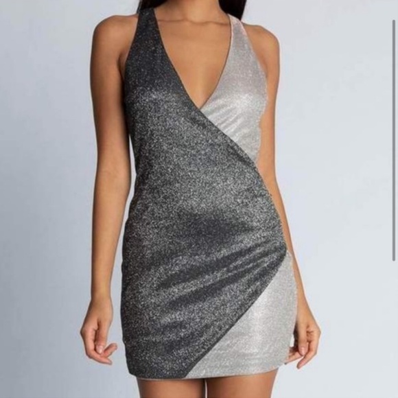 Meshki Dresses & Skirts - Meshki lizzy two tone wrap mini dress nwot